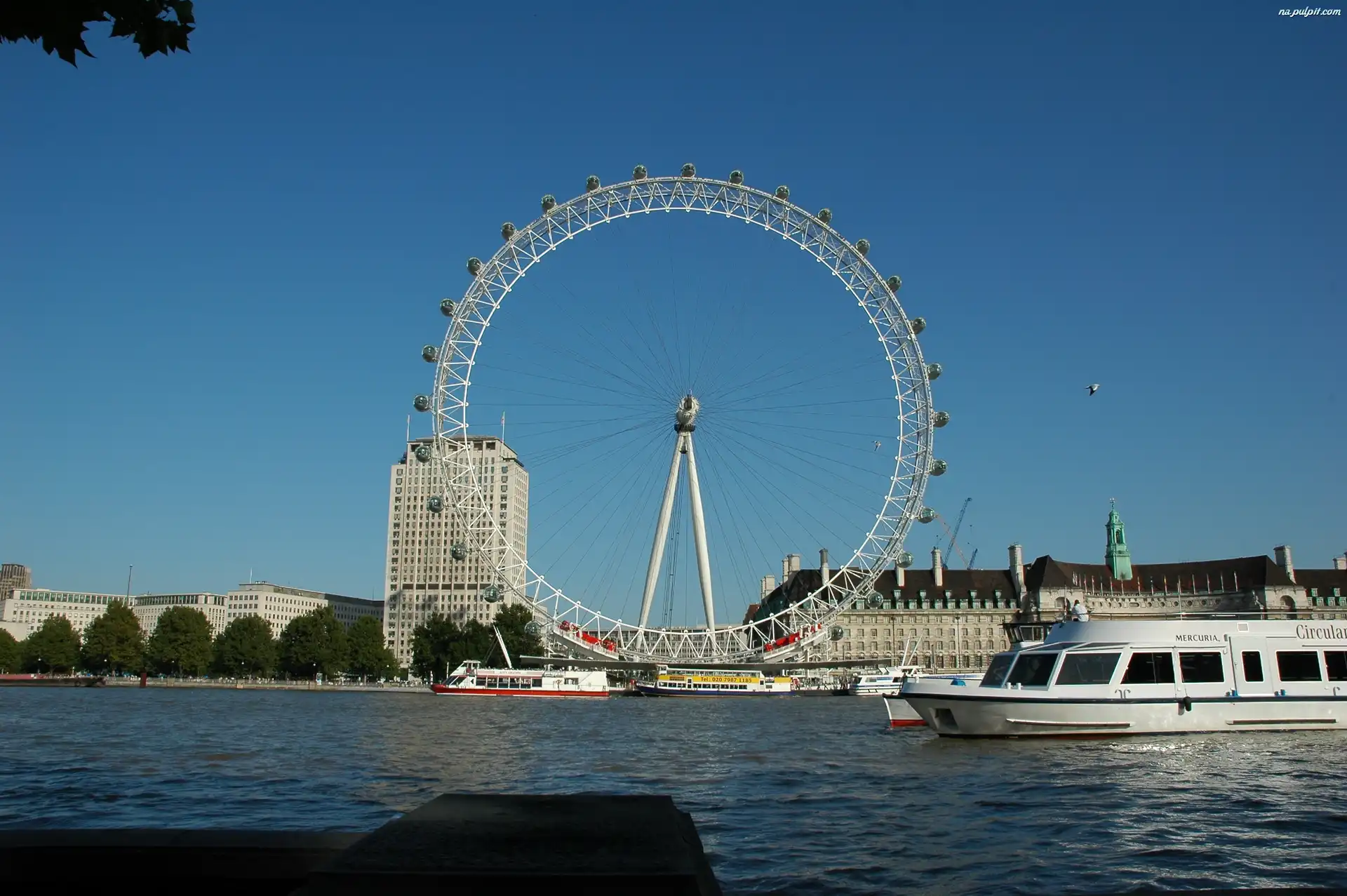 Londyn, Statek, Tamiza, Rzeka, London Eye